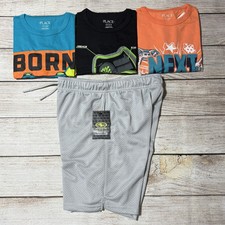 Boys Lot Of Clothes For Spring/Summer Size L 10-12 . NWT 3 S/S Shirts, Shorts