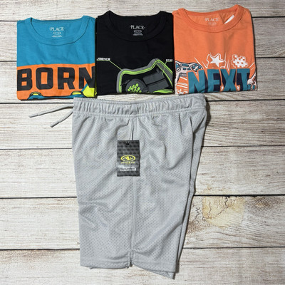 Boys Lot Of Clothes For Spring/Summer Size L (10-12). NWT! 3 S/S Shirts, Shorts