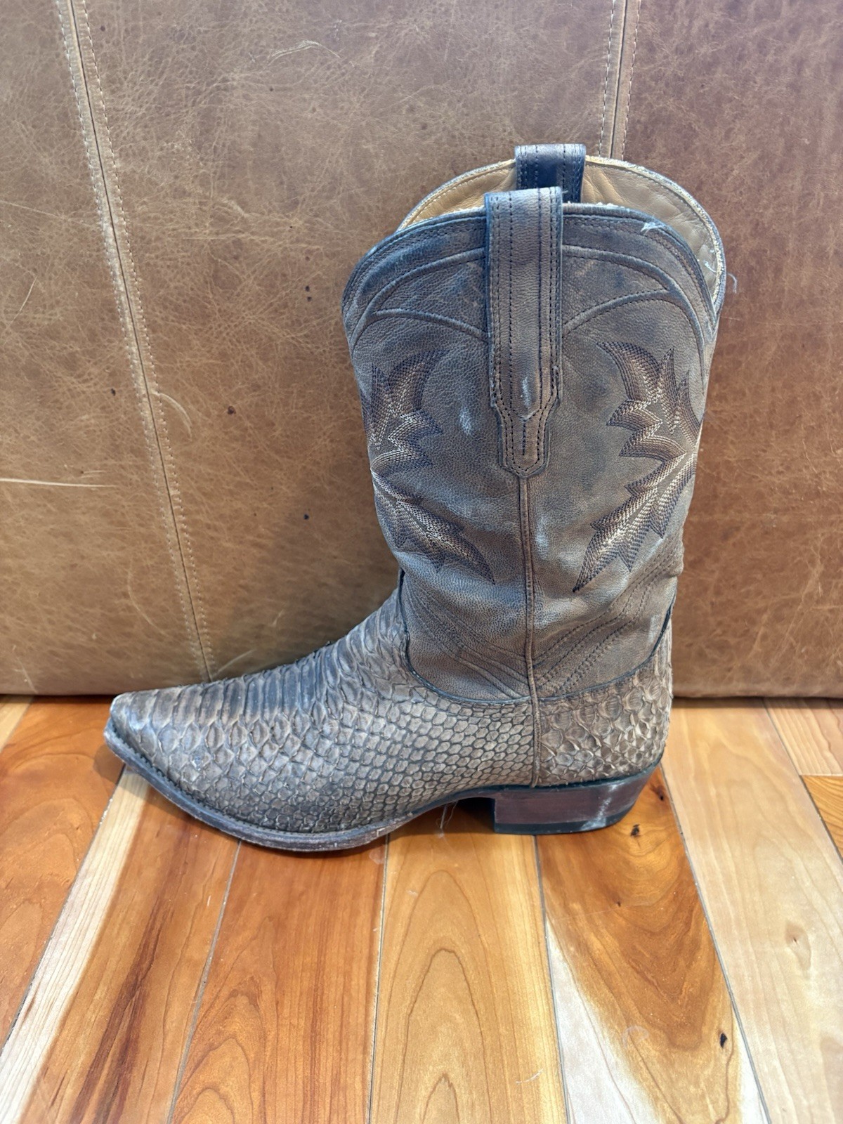 Tecovas The Barrett Cowboy Boots Python Snip Toe … - image 3