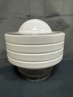 Vintage - Art Deco Atomic Saturn White Milk Glass Ceiling Light Shade 4" Fitter