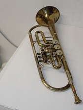 Old Trumpet Brass incl. Mouthpiece with Practice Mute and a Spare Part