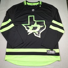 Dallas Stars Jersey Mens XL Black Neon Green NHL Hockey Fanatics Alternate