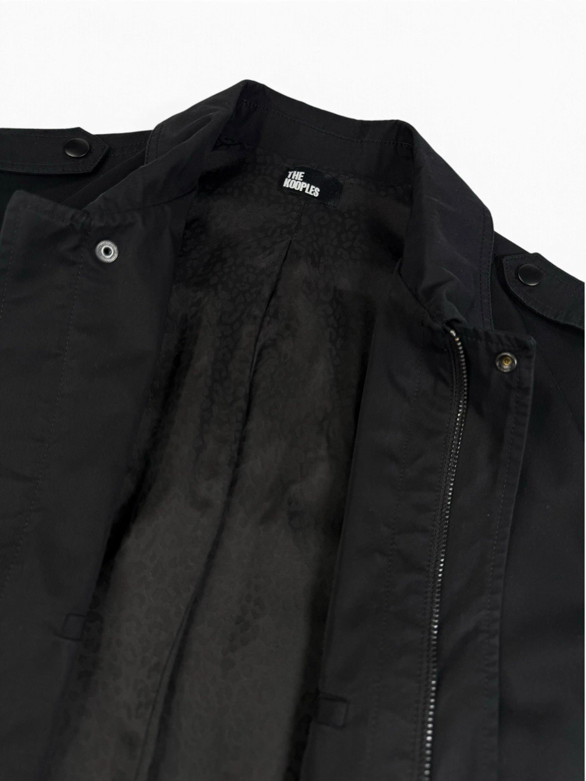 The Kooples Black Military Jacket Zip/Button Front Lined Pockets Men’s L image 9