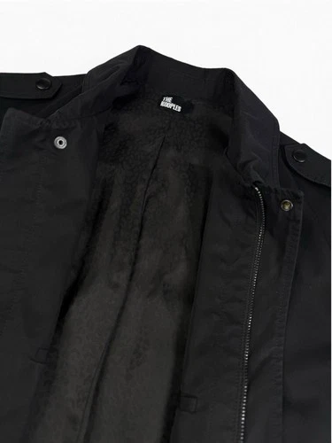 The Kooples Black Military Jacket Zip/Button Front Lined Pockets Men’s L image 9