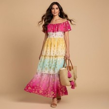 LoveShackFancy NWT Vynne Surfer Fuschia Ombré Maxi Dress 2