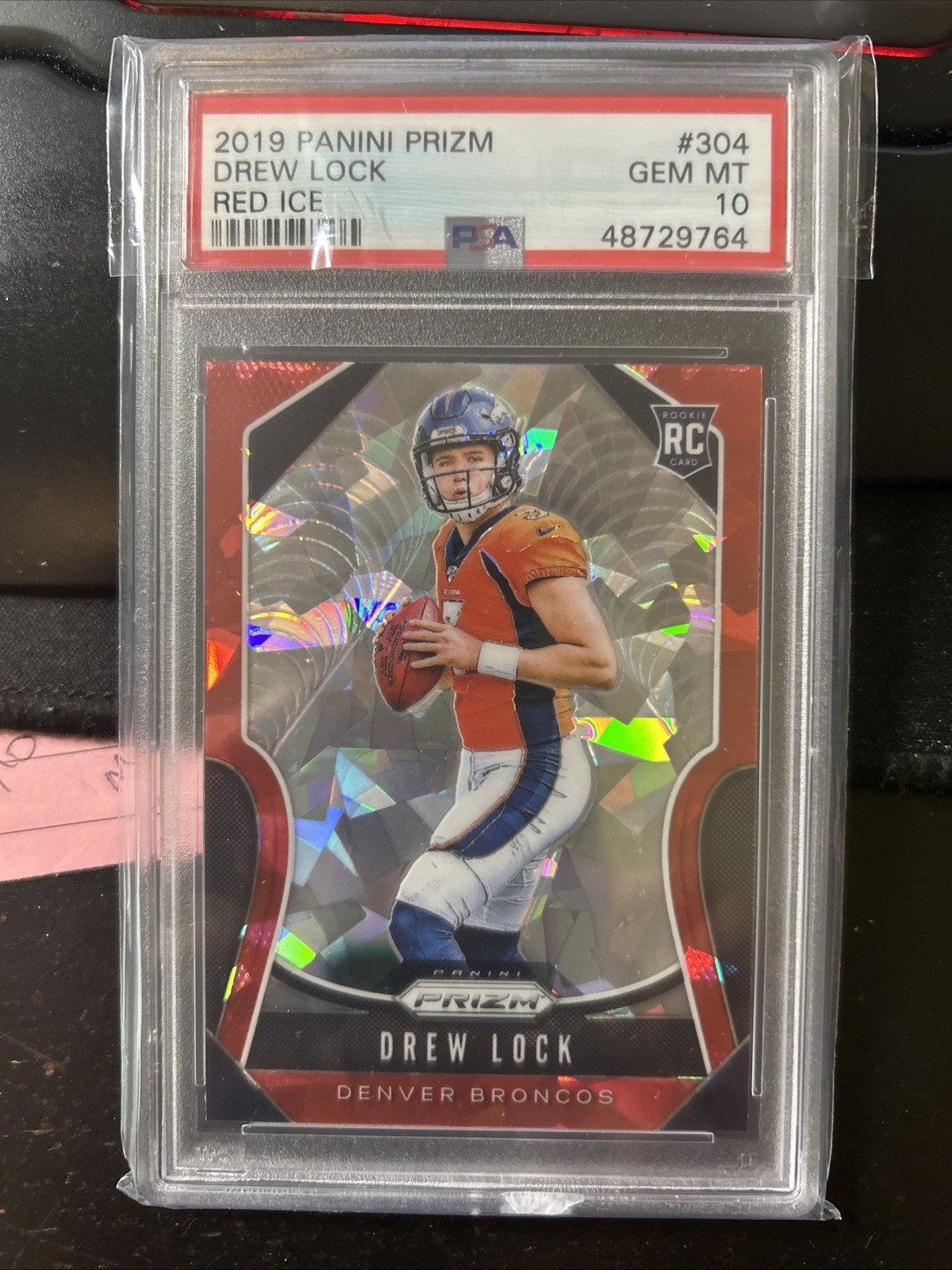 2019 Panini Prizm Drew Lock #304 Red Ice ROOKIE PSA 10 RC AH