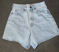 Everlane Organic Cotton Blue The A-Line Denim Jean MOM Shorts Women's Size 26