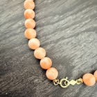 14K Solid Gold Pink Coral Angel Skin Beads Bracelet 7.25 Inches. — photo 8