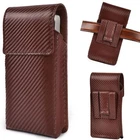 Carbon Fiber Leather Phone Holster with Belt Clip for iphone 16-11 & Galaxy S233