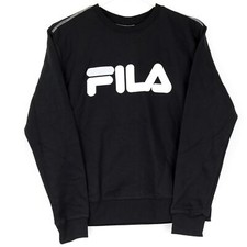 FILA Ladies' Alexa Heritage French Terry Crew Neck Sweater, Medium, Black