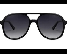 SOJOS Retro Polarized Aviator Sunglasses for Women Men Classic 70s Black/Grey