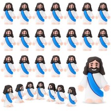 25 Pcs Mini Rubber Jesus Figures for Religious Party Favors and Sunday School