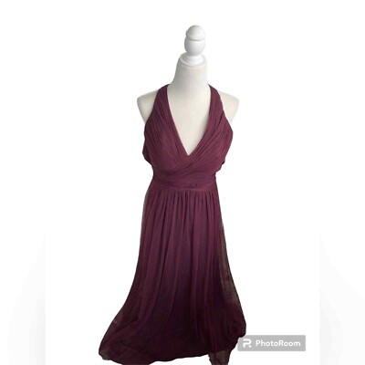BHLDN Anthropologie Hitherto Women's Fleur Purple Bridesmaid Dress sz 