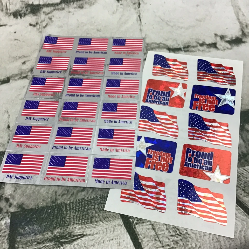 Lote de papel de notas calcomanías patrióticas para álbumes de recortes banderas de Estados Unidos Foto 4 de 4