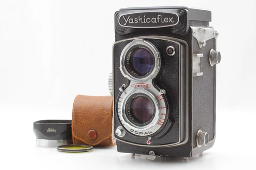 [NEAR MINT+ w/Hood] Yashicaflex Model C TLR Film Camera Yashikor 80mm f3.5 Japan
