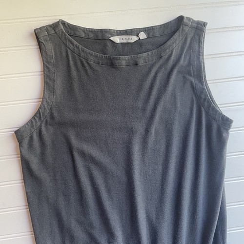Athleta Ruched Tulip Dress Gray Size Small Sleeveless Casual - Picture 3 of 5