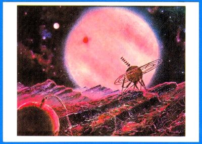 A.Leonov, A.Sokolov 1978 Russian postcard ON JUPITER'S SATELITE