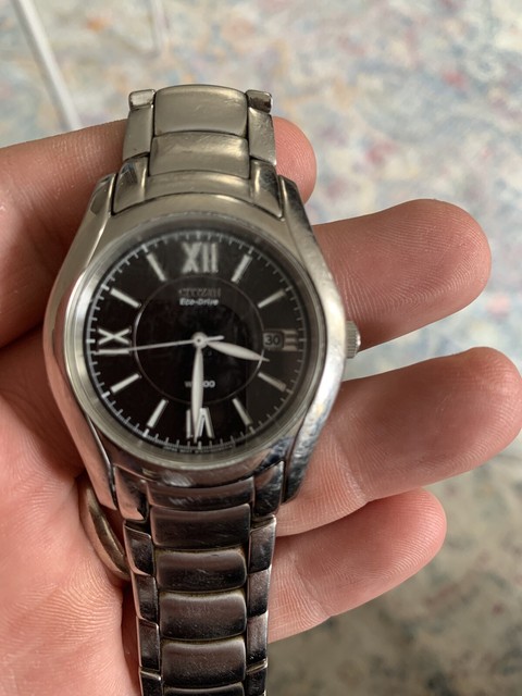 Citizen Eco-drive Wr100 Black Dial Face 