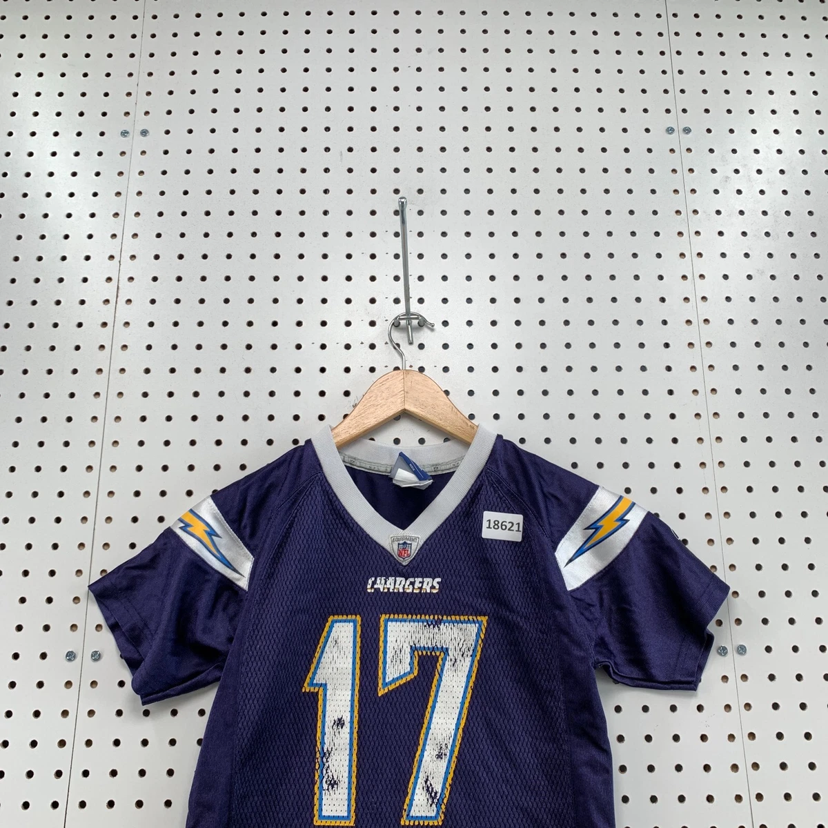 Vintage San Diego Chargers Jersey #17 Rivers Navy Blue Youth M 5/6 Reebok