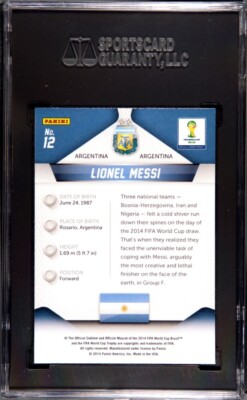2014 Panini Prizm World Cup Lionel Messi #12 MBA Gold Diamond SGC