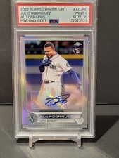 2022 Topps Chrome Update Julio Rodriguez Rookie RC #AC-JRO RC AUTO 10 / PSA 9 MT