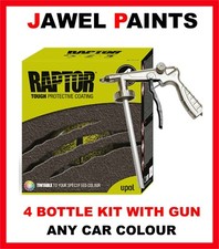 U-Pol Raptor MATT BLACK 4 bottles Urethane Coating & Applicator GUN
