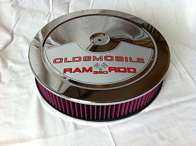 Chrome Air Cleaner Washable Filter 14x3 Oldsmobile 350 Ram