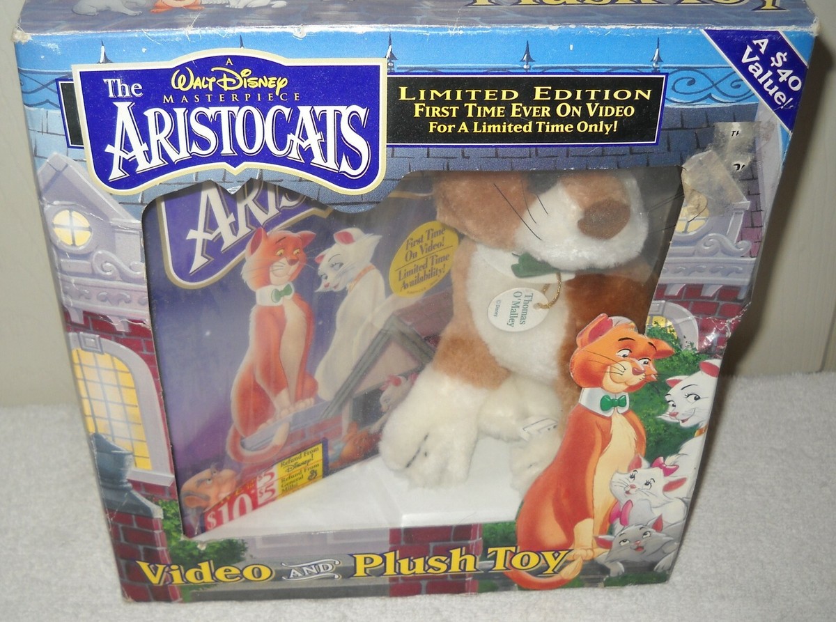 2718 NRFB Disney's The Aristocats (1996, VHS) Video & Plush