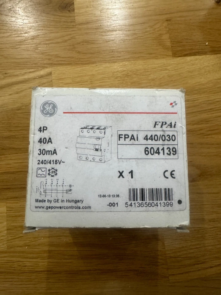 GENERAL ELECTRIC GE 40A 30MA 4 POLE RCD 604139 240/415V - Image 3 of 3
