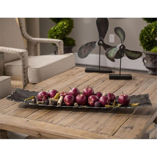 Uttermost Camilla Farmhouse Cast Aluminum Tray in Gray/Nickel/Silver - Picture 2 of 4