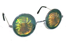 BUY 1 GET 1 FREE HOLOGRAPHIC SPIDER W WEB GLASSES hologram 3-D unisex HIPPIE new