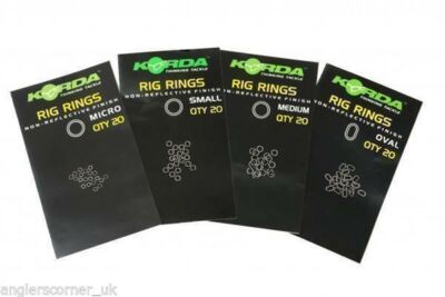 Korda Rig Rings X Small, Small, Medium, Large, Oval Qty:20 Carp Fishing Tackle