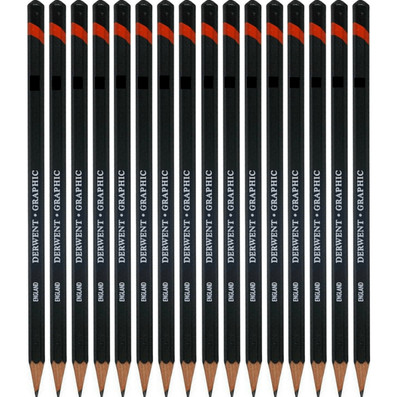 NEW 12x Derwent Graphic Pencil 3B Pack BULK