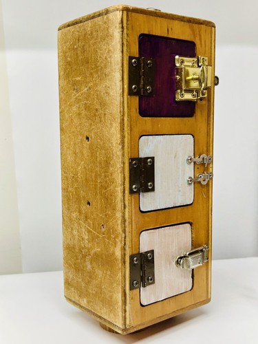 Vintage Handmade Wooden Educational Lock & Latch Box Toy - Picture 8 of 11