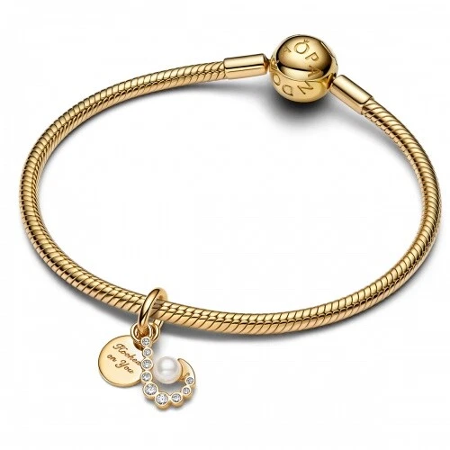 Sonnenaufgang Medaillon PANDORA Charm 14 Karat Vergoldung 763891C01 - Bild 3 von 4