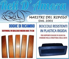 KIT 5 DOGHE DI RICAMBIO PER LETTO 79x6.8cm  + 10 BOCCOLE PER RETE A DOGHE LETTO 