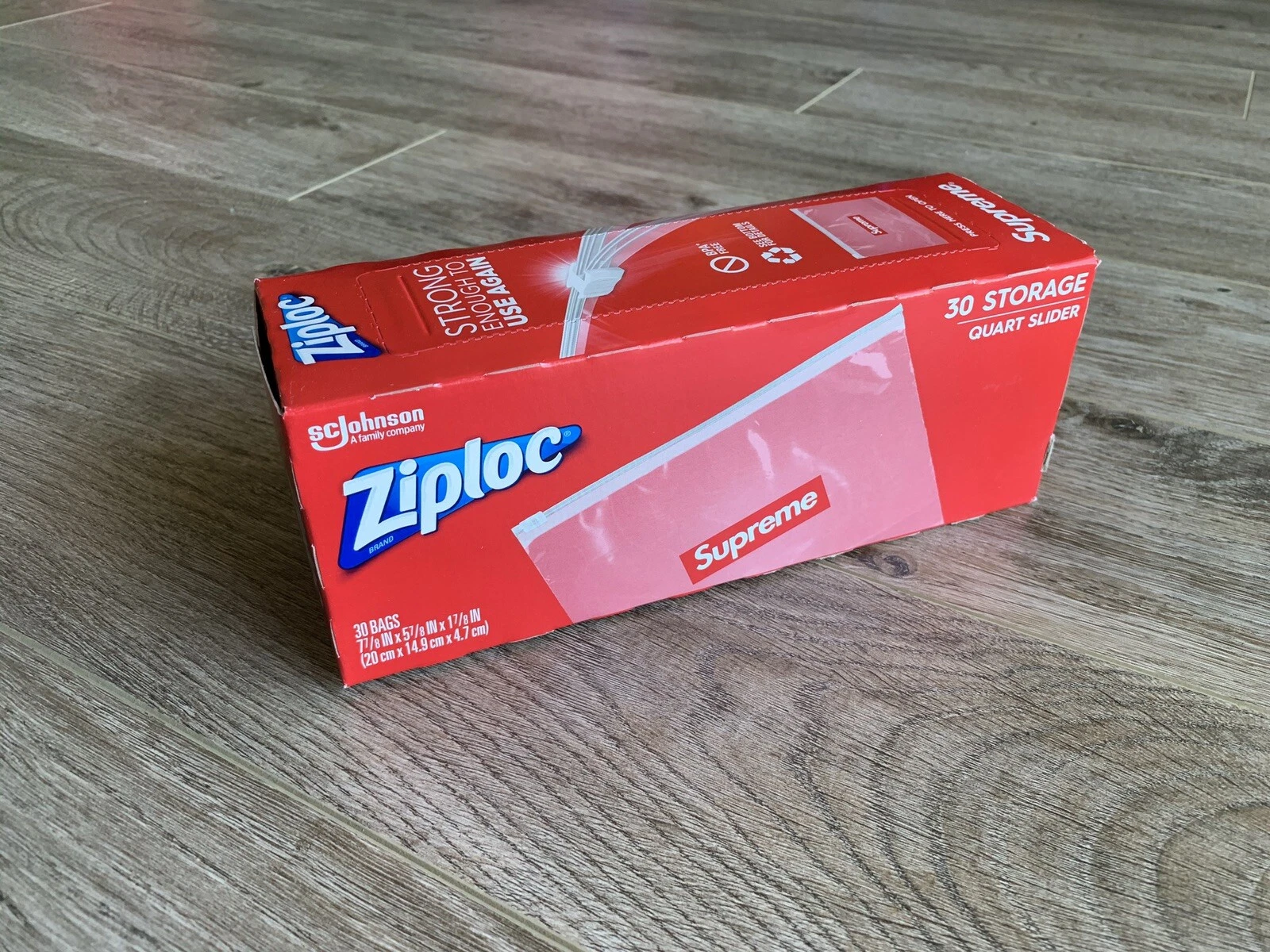 Supreme Ziploc Bags (Box of 30 Count) 100% AUTHENTIC NEW