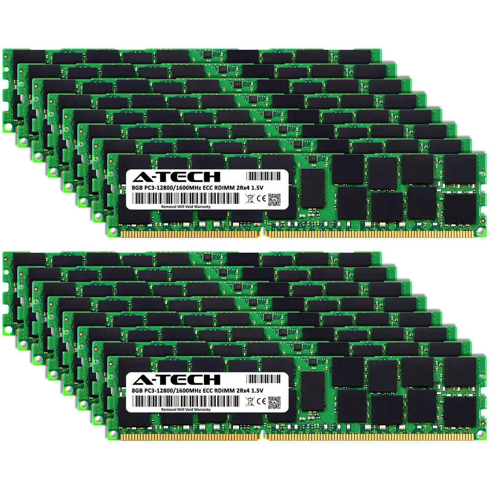 128GB 16x 8GB PC3-12800R RDIMM ASUS RS720QA-E6/RS12 RS724QA-E6/RS12 Memory RAM - Image 2 of 3