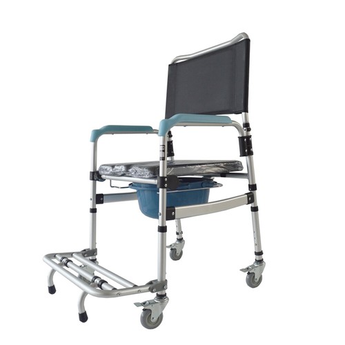 USED Mobile Transport Commode Toilet Wheel Chair Aluminium Alloy Toilet