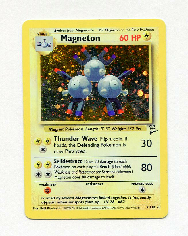 Magneton 9/130 Base Set 2 Holo Rare Pokemon TCG Wotc 💎 NM