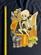 Vintage Colvin Skeleton Black Cat Frog Crow Spider In A Trunk Halloween Die Cut