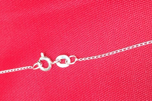Solid 925 Sterling Silver Fine 1 mm 16 18 20 22 24 Inch Open Curb Chain Necklace - Picture 2 of 10