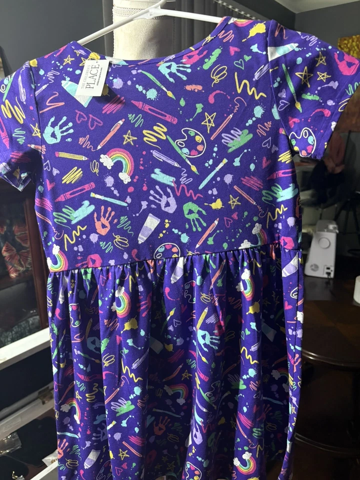 Nuevo con etiquetas Vestido Carter's Solar Storm Manga Corta Niñas Talla 10/12 Grande Foto 3 de 4