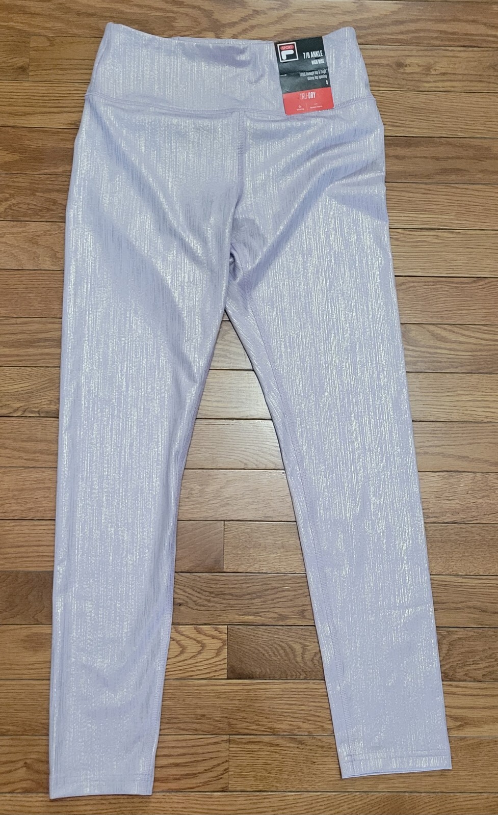 FILA Tru Leggings Asciutti 7 8 Grattacieli Lavanda Liam Metallico Nuovi con etichette al dettaglio $45 piccoli