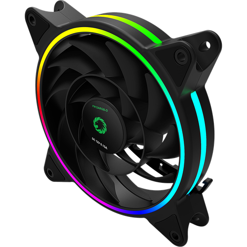 GameMax Razor 12cm Rainbow ARGB PC Fan 3-Pin M&F Aura Header 3-Pin / 4-Pin Power - Afbeelding 4 van 13