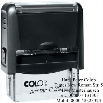 Firmenstempel Stempel Adressstempel 5 Zeilen - Times New Roman - Printer 30