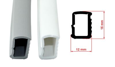 Universal Stahlzargendichtung, Türdichtung, Breite:10mm, Höhe:16mm, Weiß/Grau