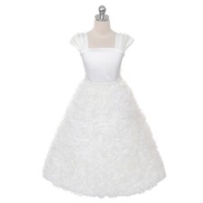 IVORY Size 4 Flower Girl Dress Recital Bridesmaid Formal Wedding Prom Birthday