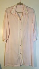 Vtg Gossard Artemis Med Semi Sheer Long Sleeve Robe Pale Pink Ivory USA Nylon