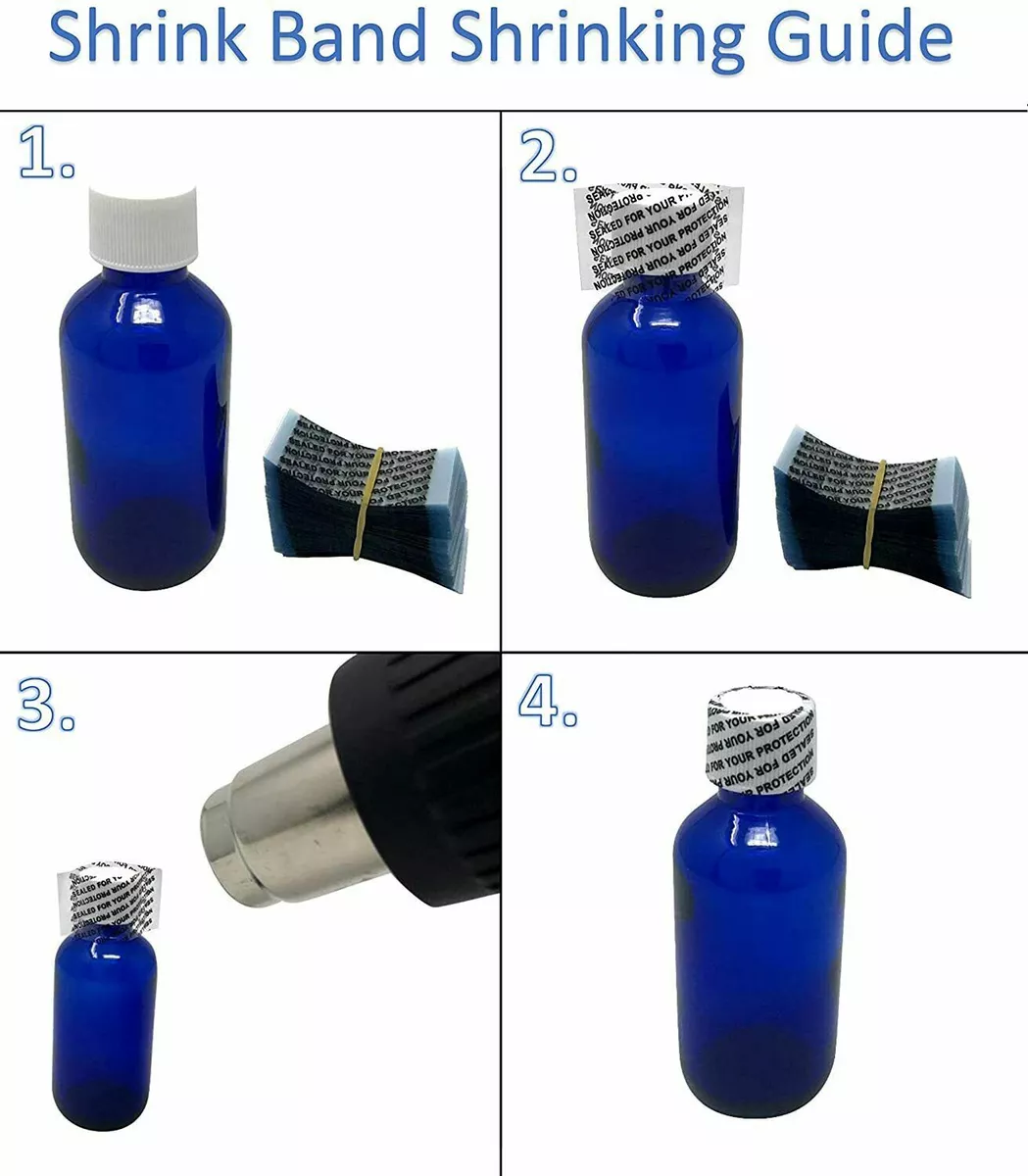 Clear Plastic PERFORATED Heat Shrink Bands for Jar Bottle Caps VARIOUS SIZES